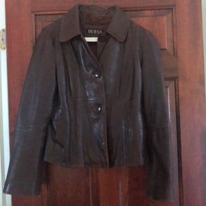 Brown leather jacket